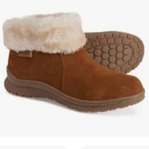 *Minnetonka Suede Faux Fur Lined Ankle Booties Boots 